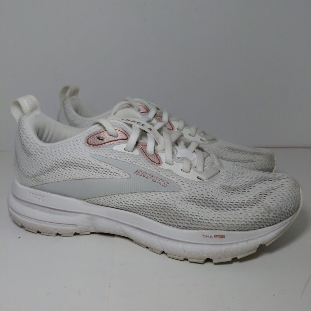Brooks Trace 4 Women’s Running Shoe White/Oyster/Rose 6.5 Medium